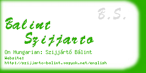 balint szijjarto business card
